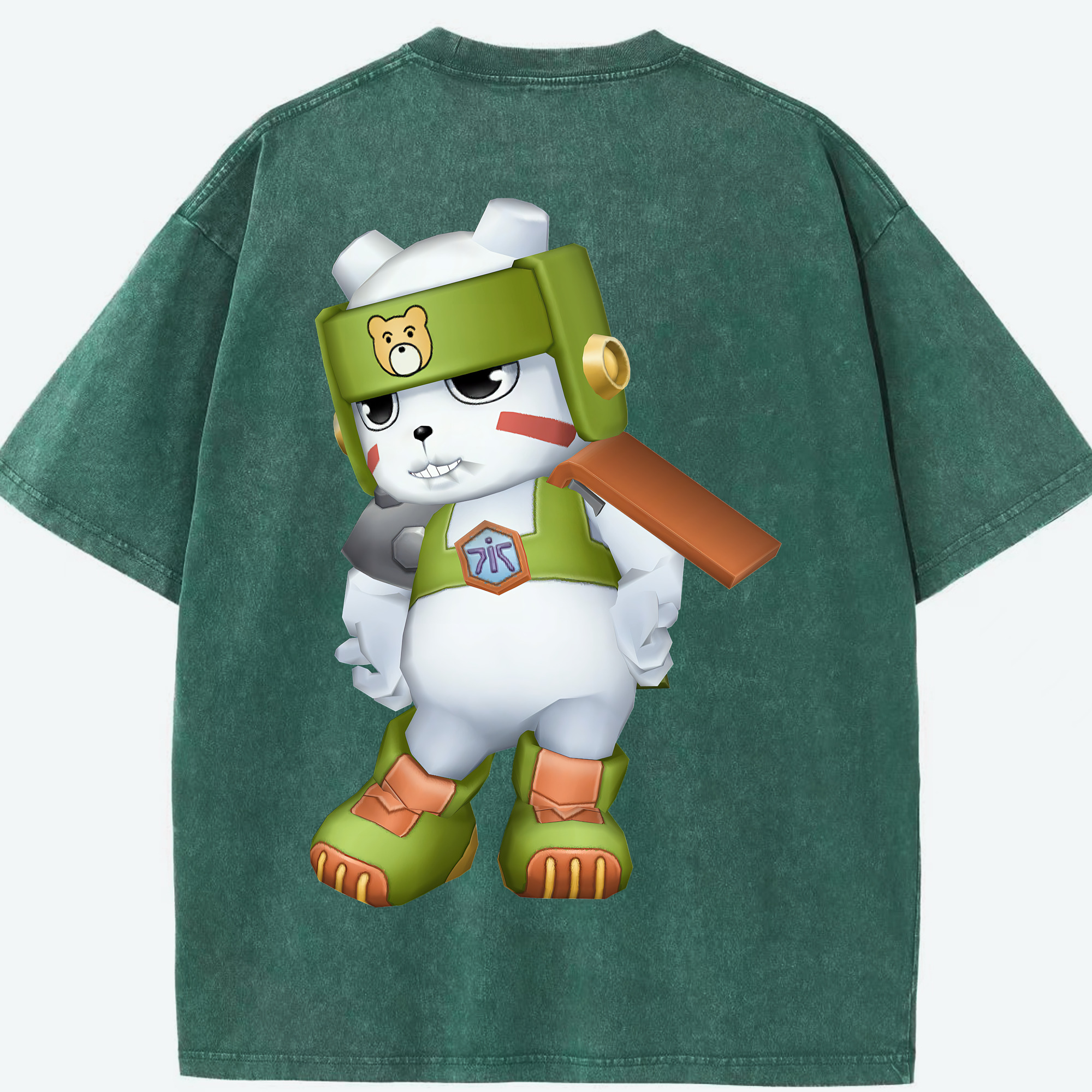 （画像用） Digimon デジタルモンスター/デジモン 綿100% ヴィンテージ風 半袖Tシャツ（背面プリント）